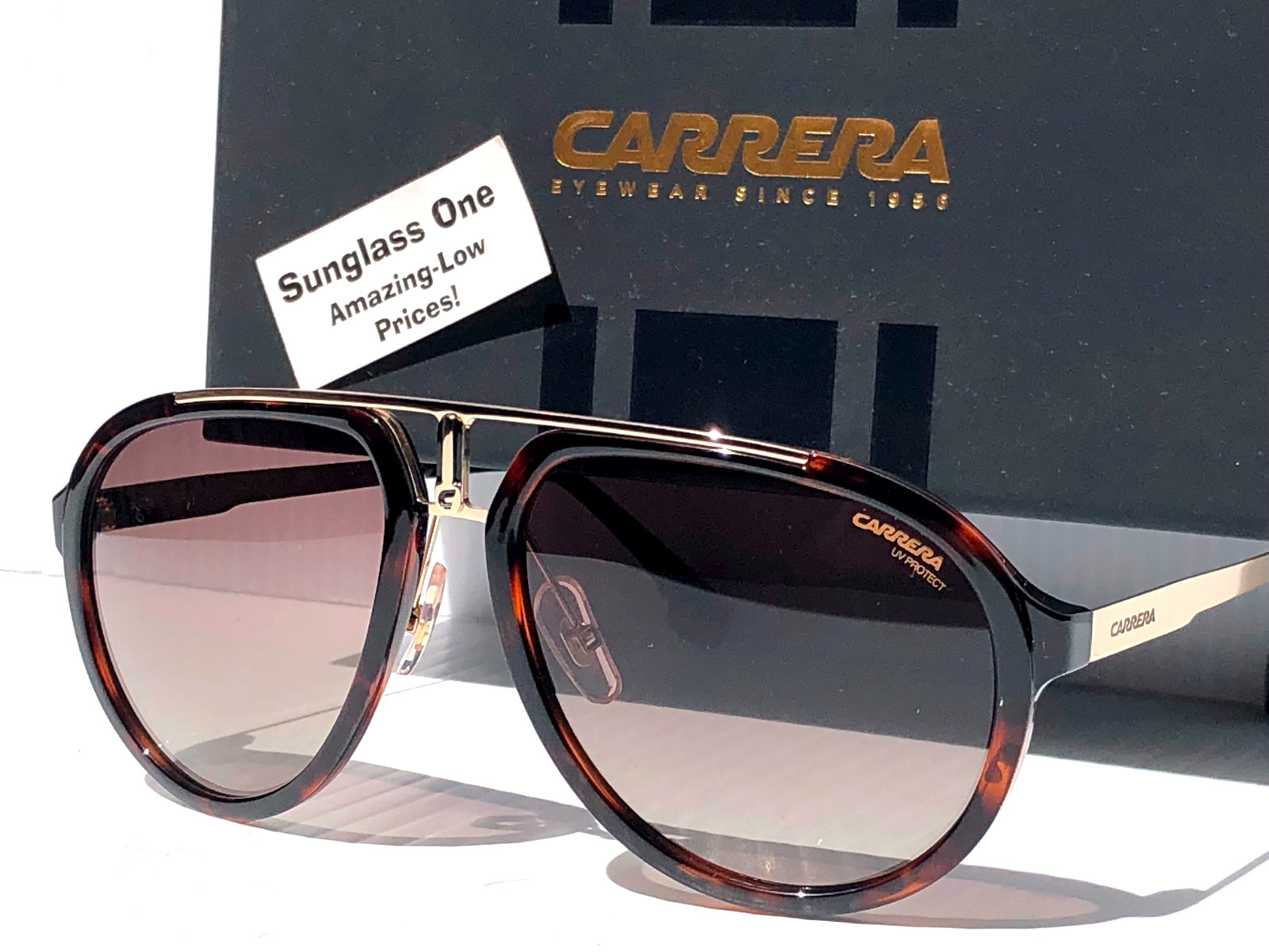 CARRERA Havana Gold & Tortoise Frame Gradient Brown Sunglass CA1003/SSAM 02IK