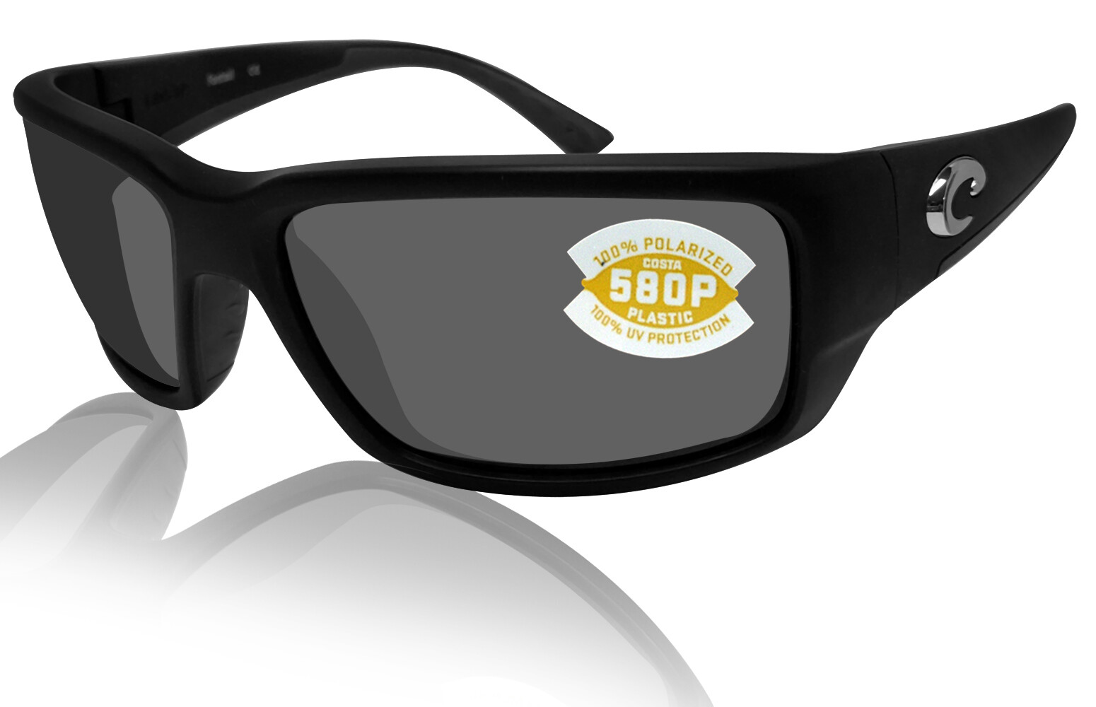 Costa Del Mar Fantail Matte Black Frame Gray 580P Plastic Polarized Lens