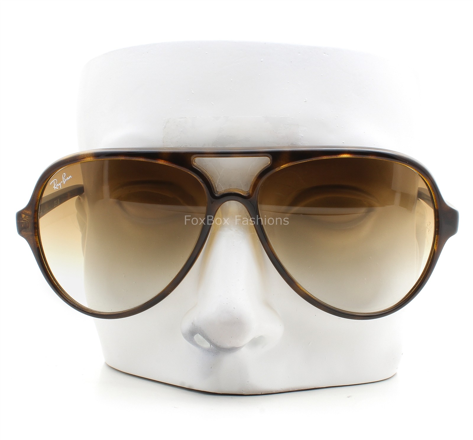Ray-Ban Cats 5000 Sunglasses RB 4125 710/51 Light Havana Brown Glass Lens w/case