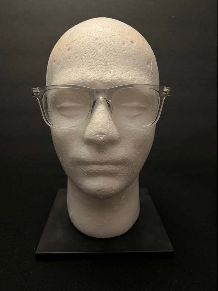 Clear Frame Glasses with Black Arms
