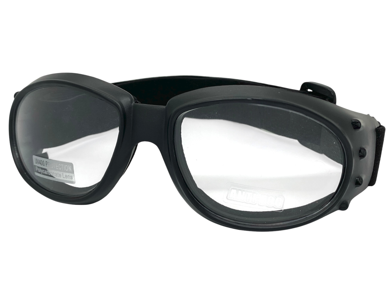 Men’s MOTORCYCLE Biker Day or Night Riding Padded Safety GOGGLES Anti Fog Lens
