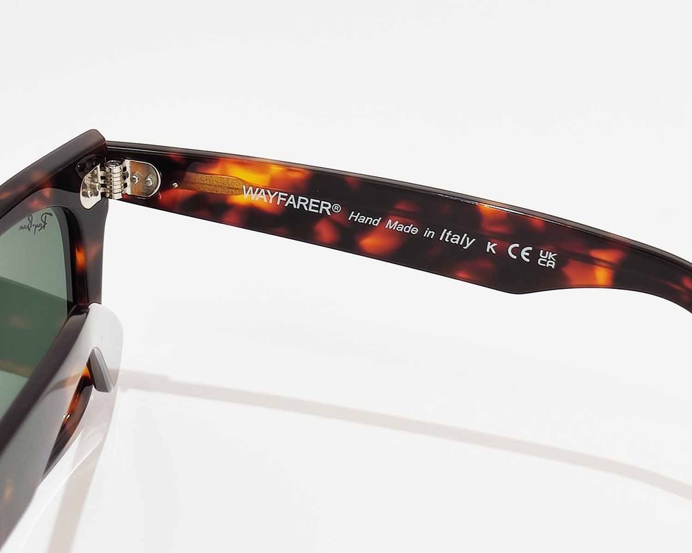 Ray-Ban RB2140 Original Wayfarer Classic Tortoise Frame Green Lens Unisex 50mm