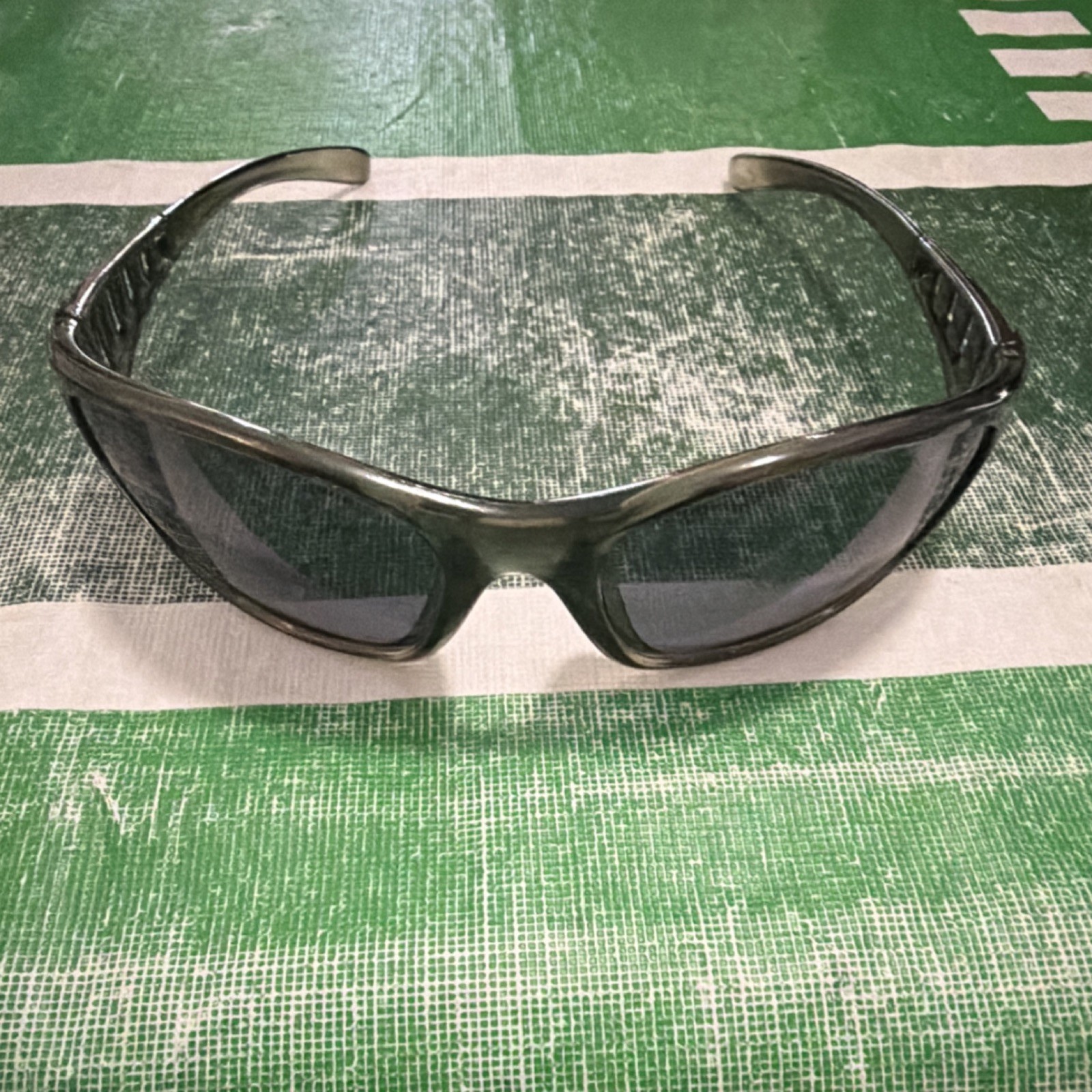 Lightweight Wrap Sunglasses Gray Plastic Frame Gray Tinted Lens Men