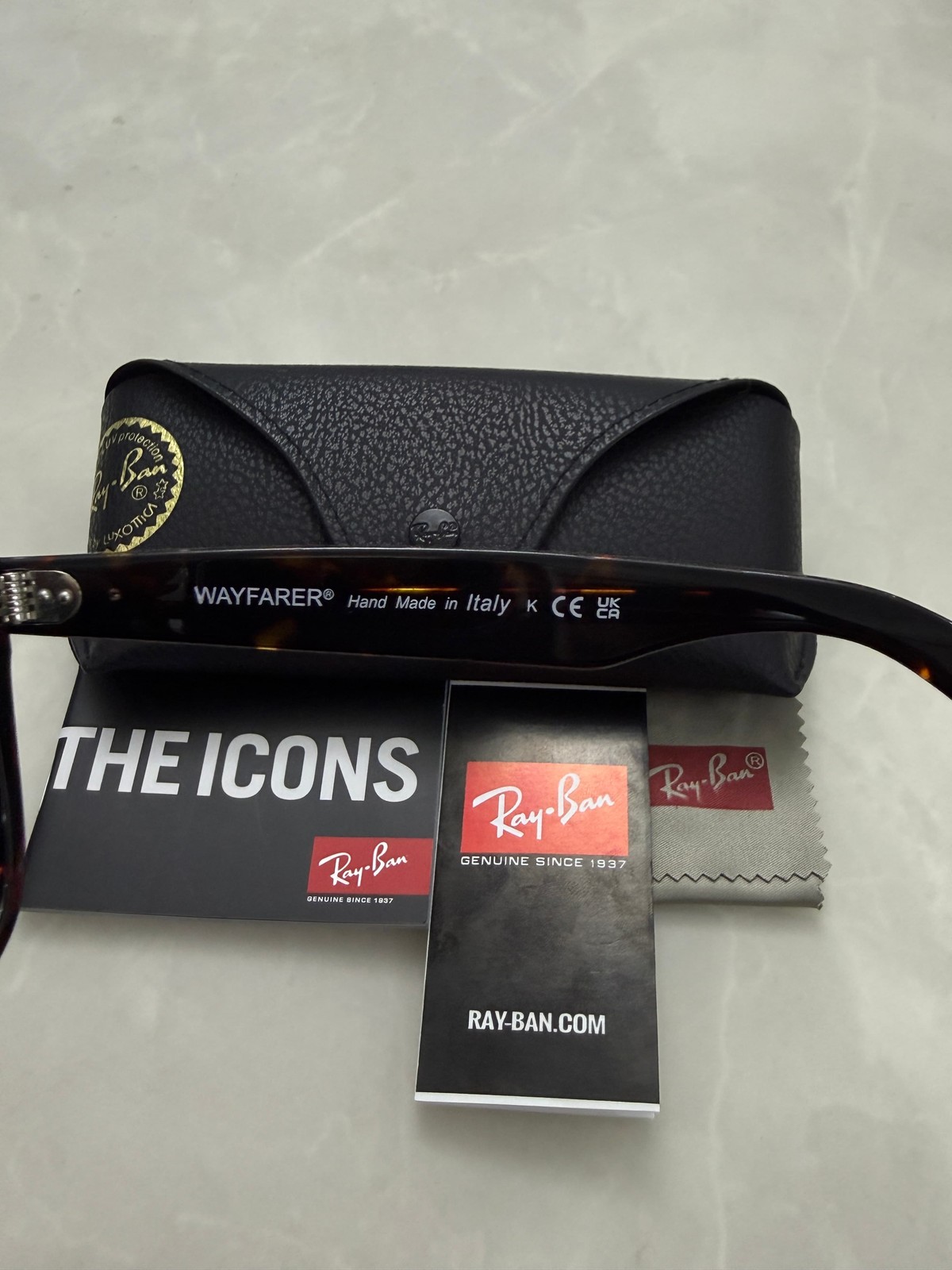 Ray-Ban Sunglasses RB2140 902 Original Wayfarer Tortoise Frame Green Lenses 50mm