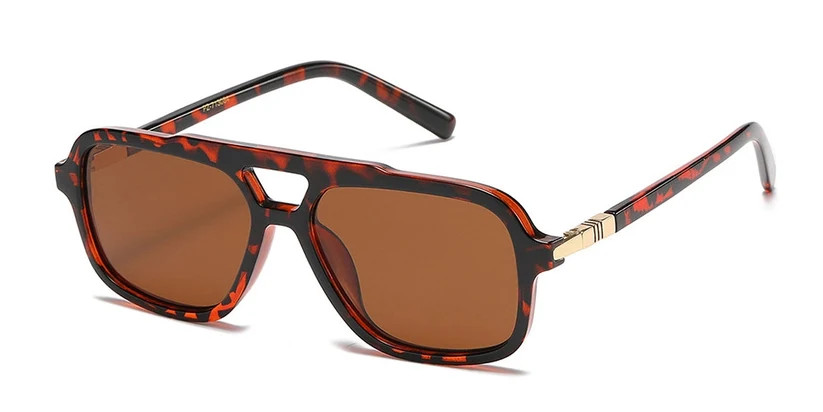 Polarized Sunglasses | Rectangle | Tortoise Frames | Tinted Lens + Case /Cloth