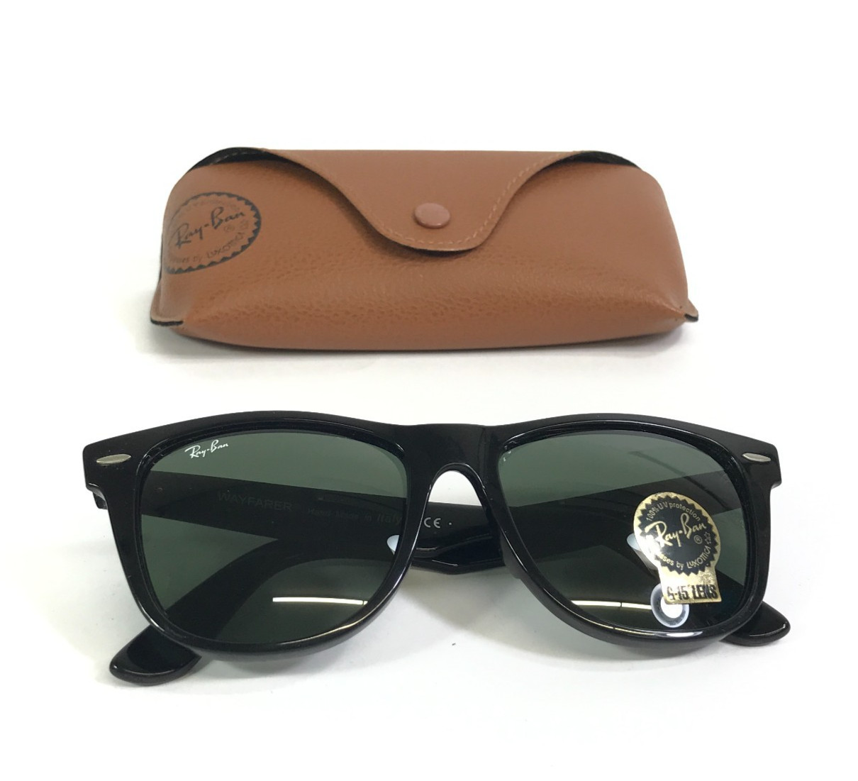 Ray-Ban Sunglasses WAYFARER RB2140 901 Polished Black Frame w/ G-15 Lenses 54 mm