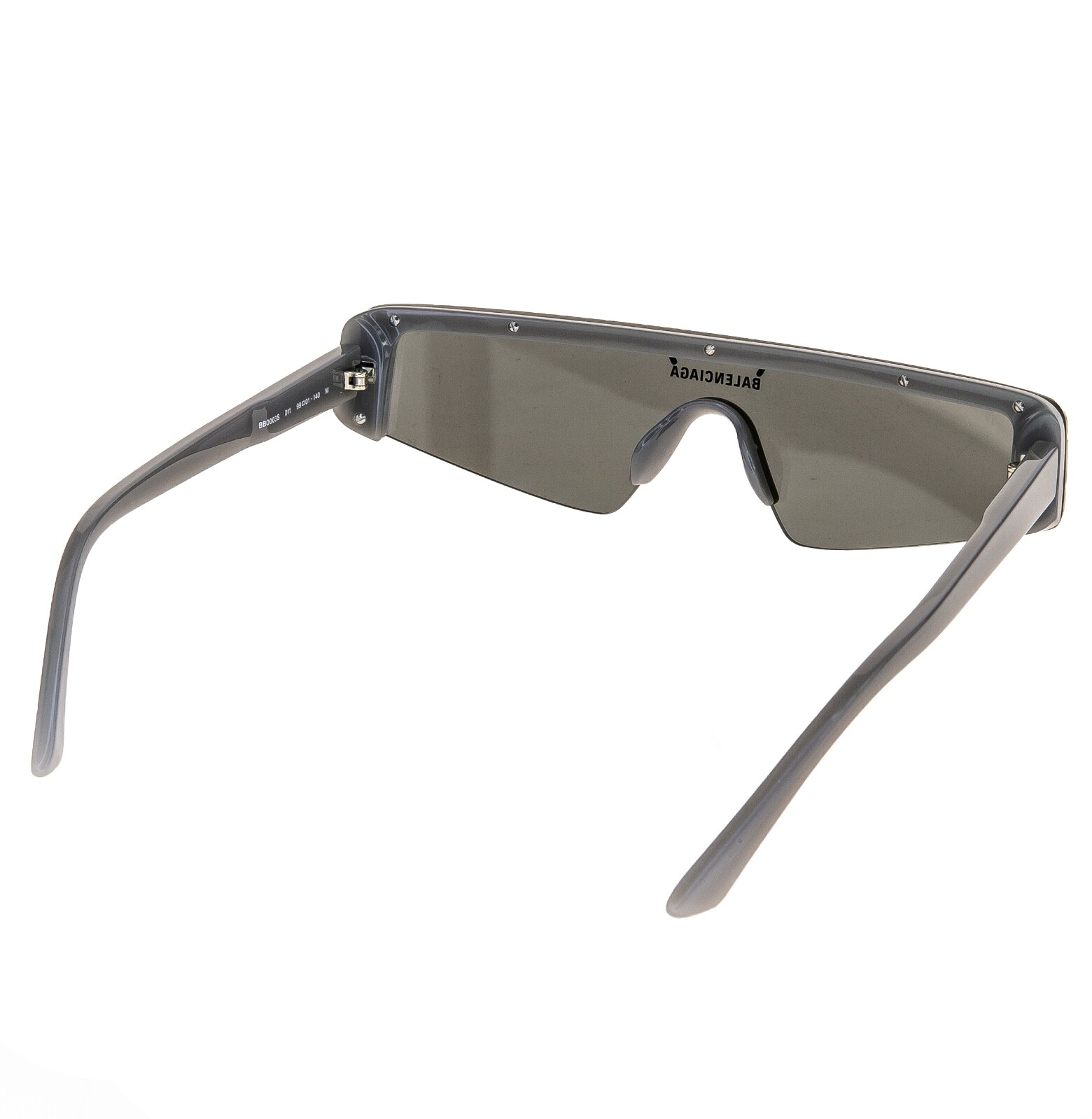 BALENCIAGA SKI 0003 Gray Mirror Slim Fashion Shield Unisex Sunglass BB0003S 011