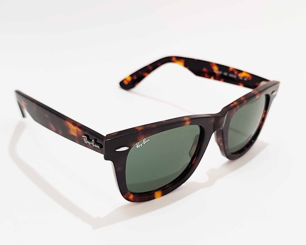 Ray-Ban RB2140 Original Wayfarer Classic Tortoise Frame Green Lens Unisex 50mm