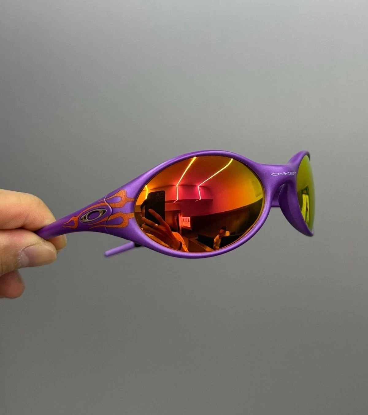Vintage Oakley Eye Jacket Polarized Ruby ​Lenses Purple Frames Y2K-