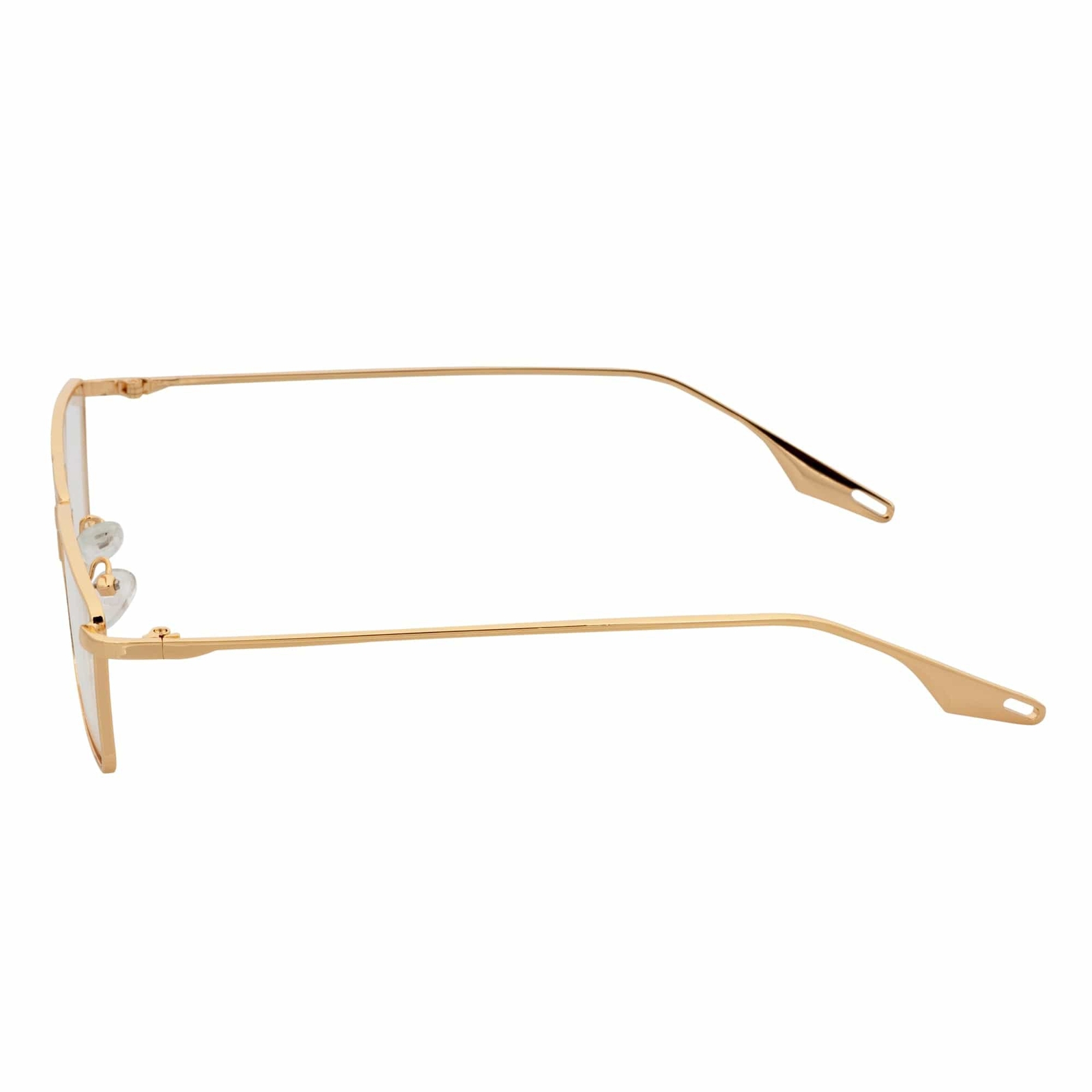 ZUIKO – Small Retro 90s Fashion Metal Rectangle Glasses Gold Clear Blue Light Le