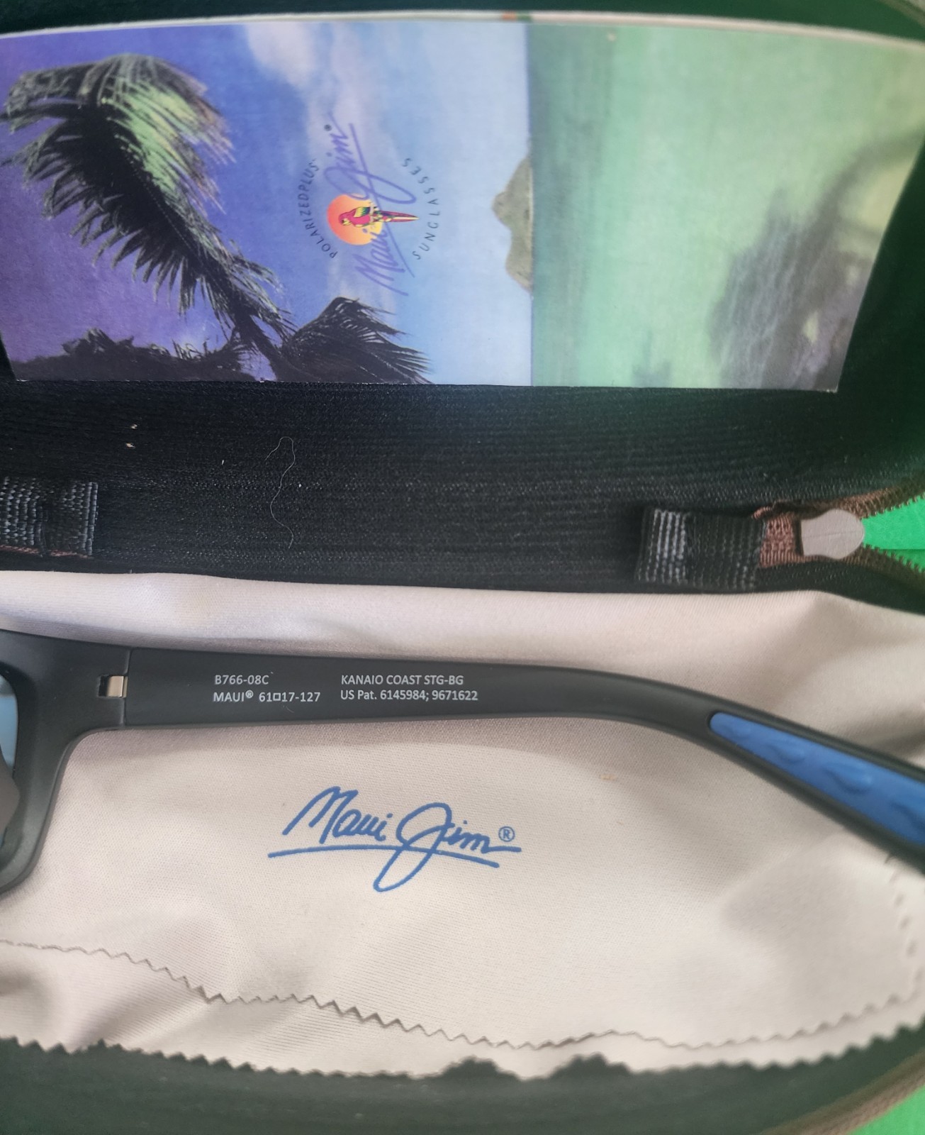 Maui Jim Kanaio Coast B766-08C Rectangle Sunglasses Blue Mirrored