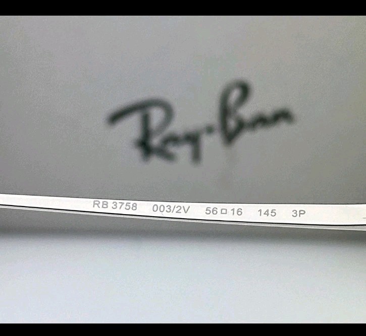RAY-BAN POLARIZED ARI SUNGLASSES RB3758 003/2V SILVER FRAME BLUE LENS 145mm