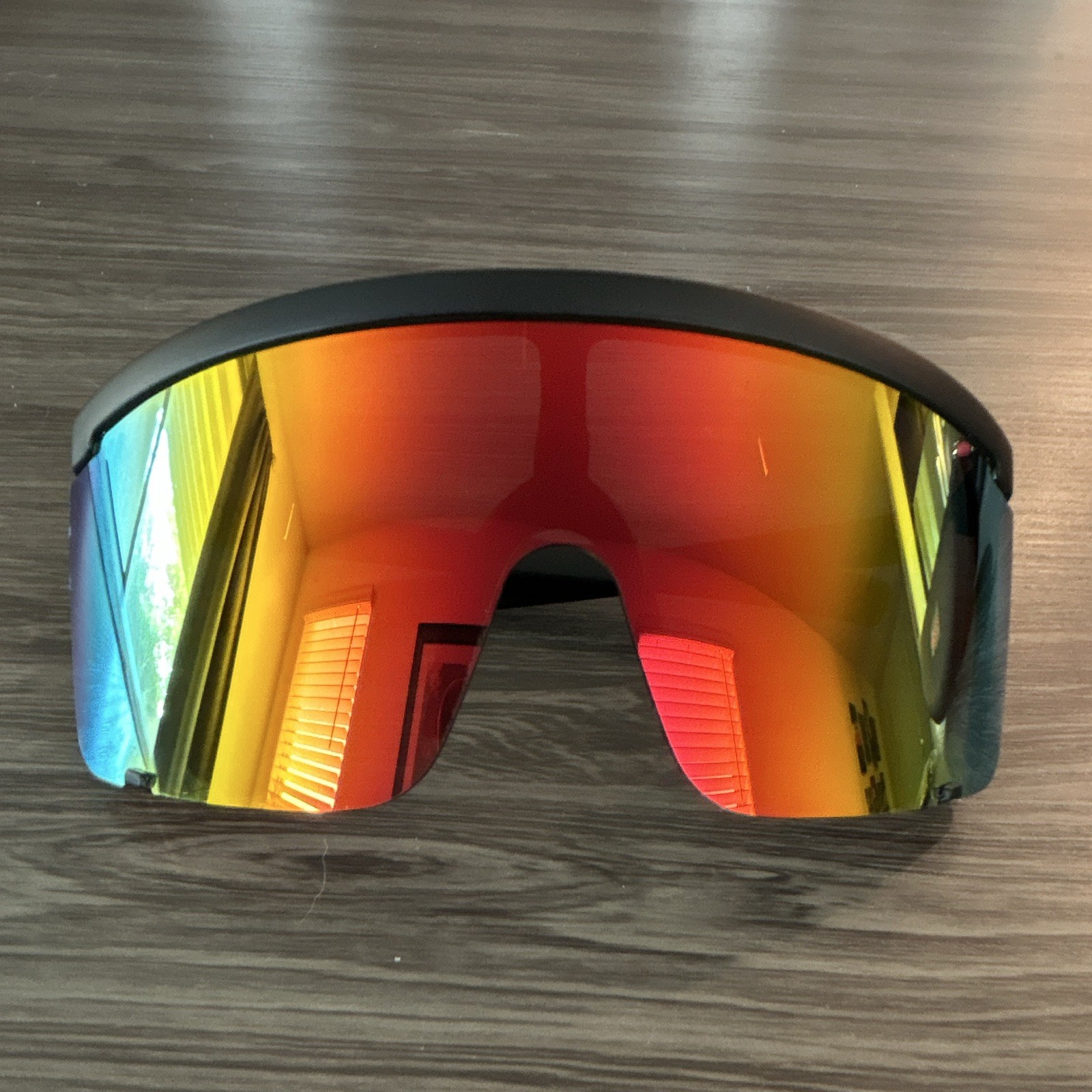 POLASUP Men’s Lightweight Wraparound Shield Sunglasses Mirrored Case & Strap