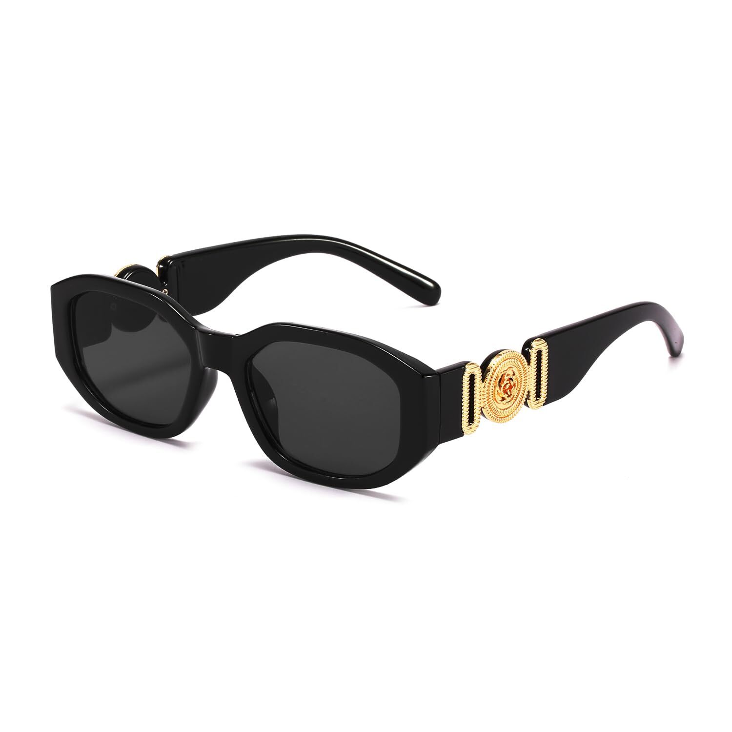 Rectangle Sunglasses for Women Retro Driving Glasses 90s Fashion Irregular Frame