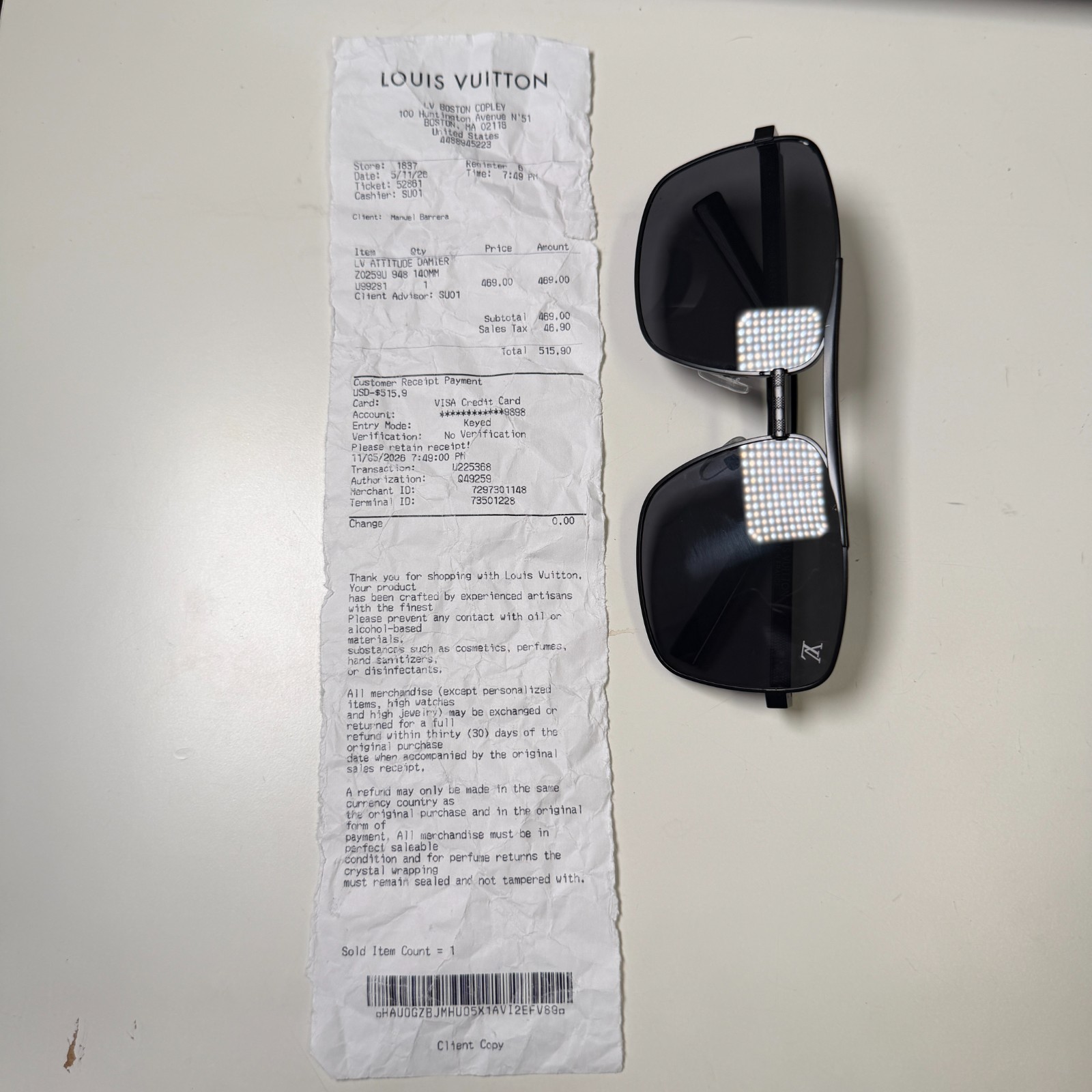 Louis Vuitton Attitude Sunglasses WITH RECEIPTS