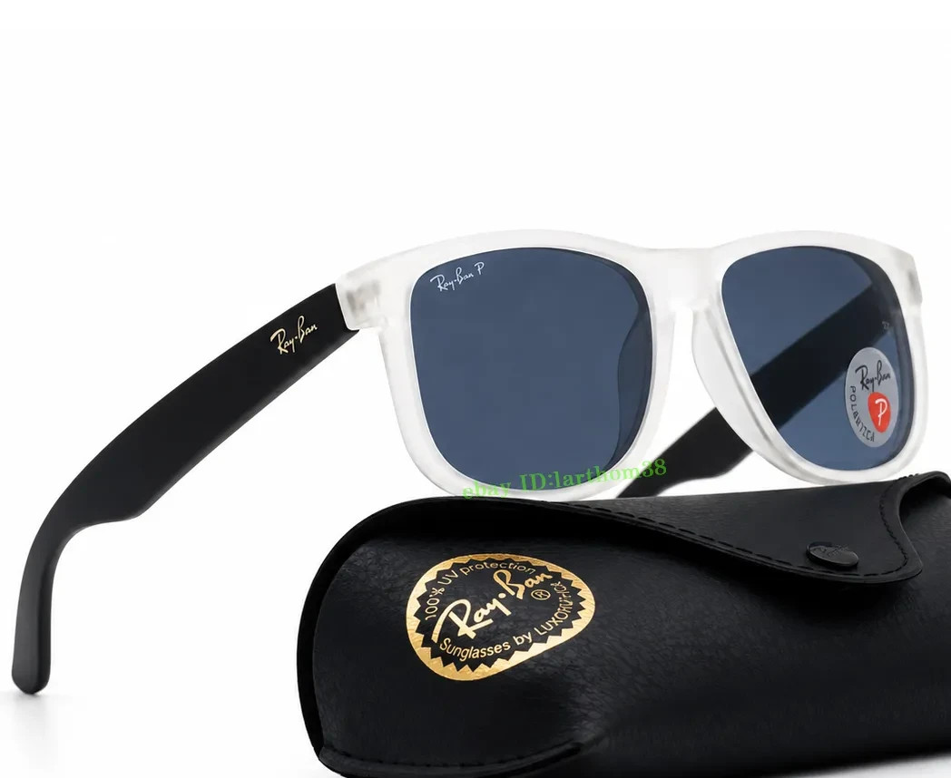 Ray-Ban RB4165 Justin Polarized Square Sunglasses Grey Matte Transparent 54mm 3P