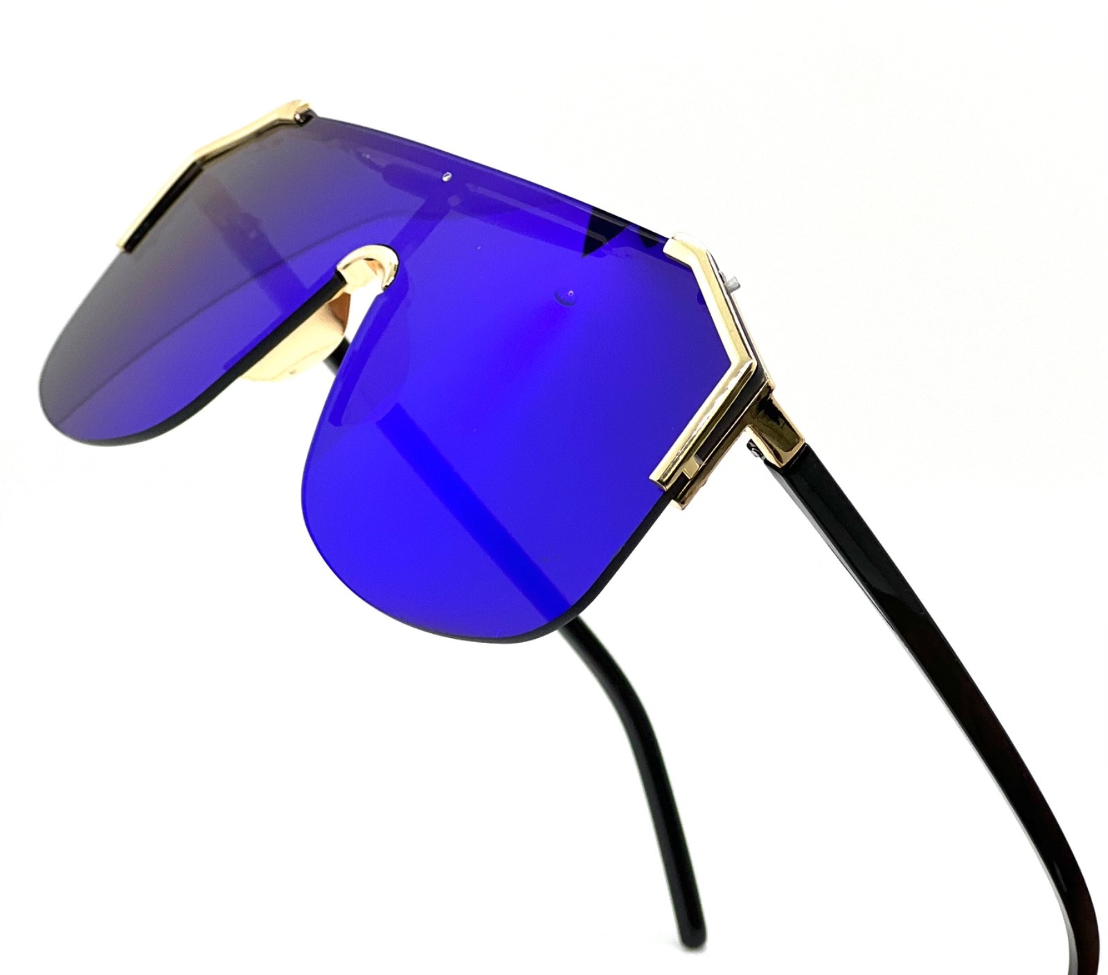 Irregular Frameless Mirrored One-piece Oversized Shades Sunglasses Men Shades