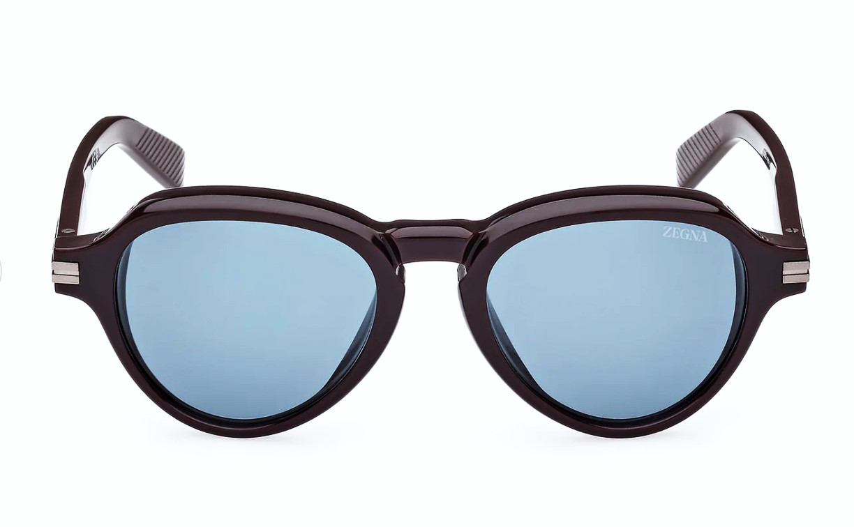 Ermenegildo Zegna EZ 0252 Sunglasses 48V Dark Brown/Blue lenses size 51 new