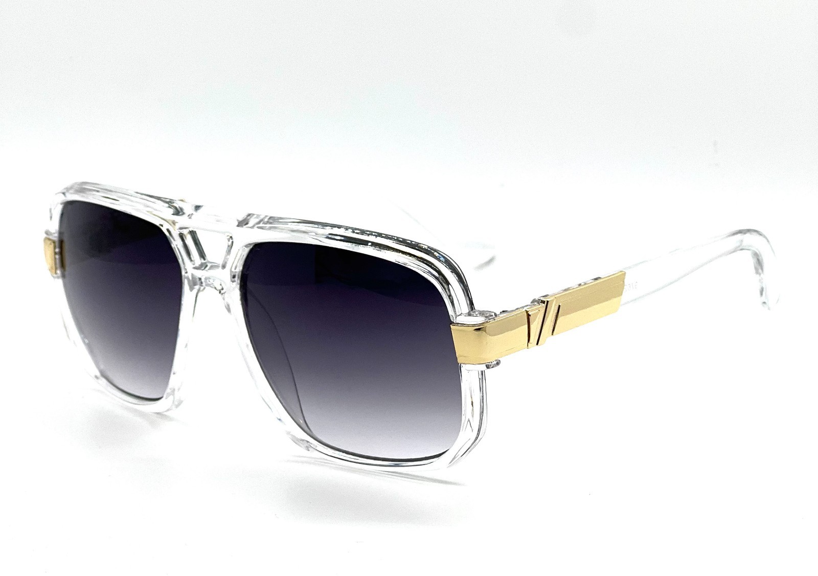 Men Sunglasses Designer Square Black Lens Gold Fashion Classic Retro Vintage NEW