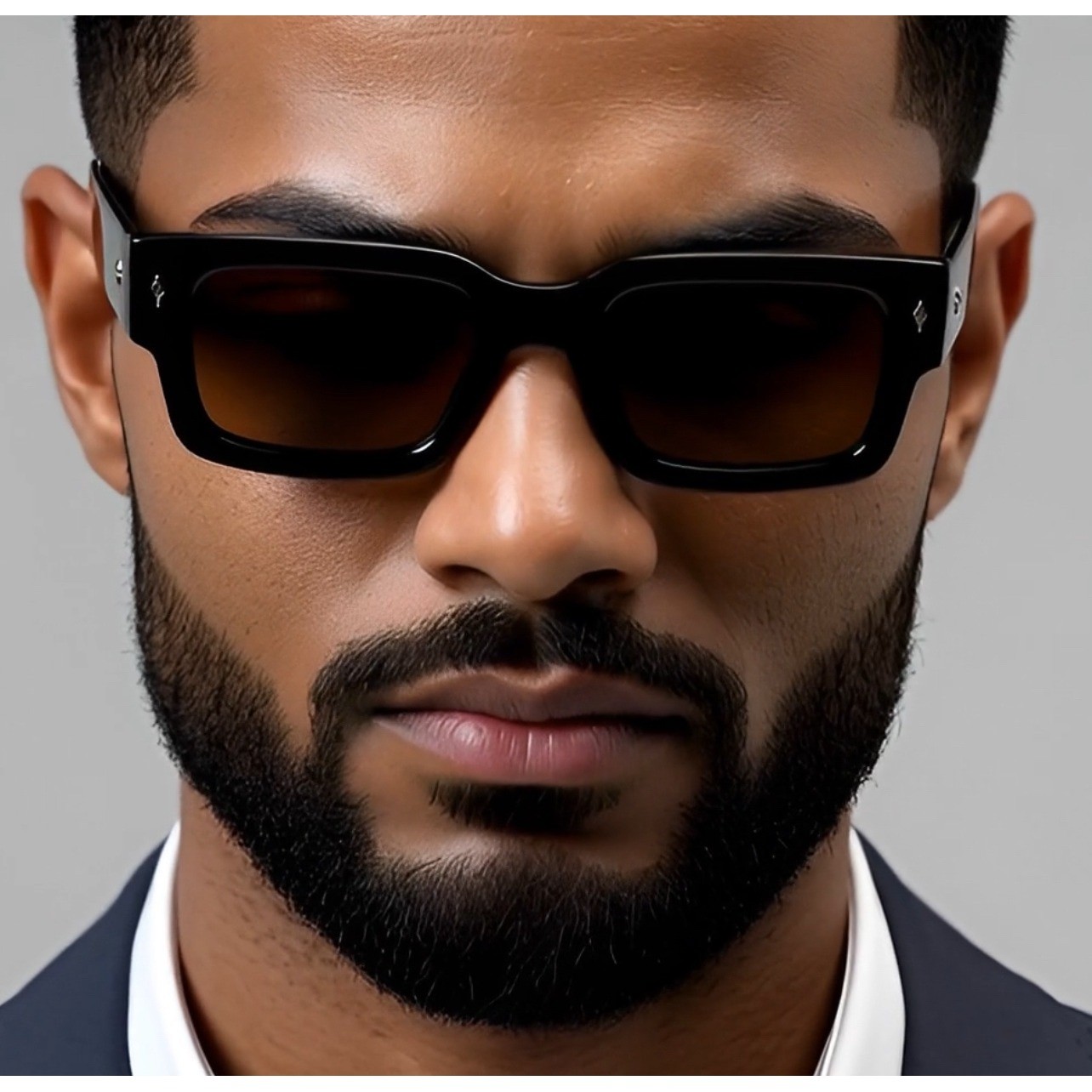 Chunky Square Frame Sunglasses Men Fashionable Style Luxury Model Lentes Gafas