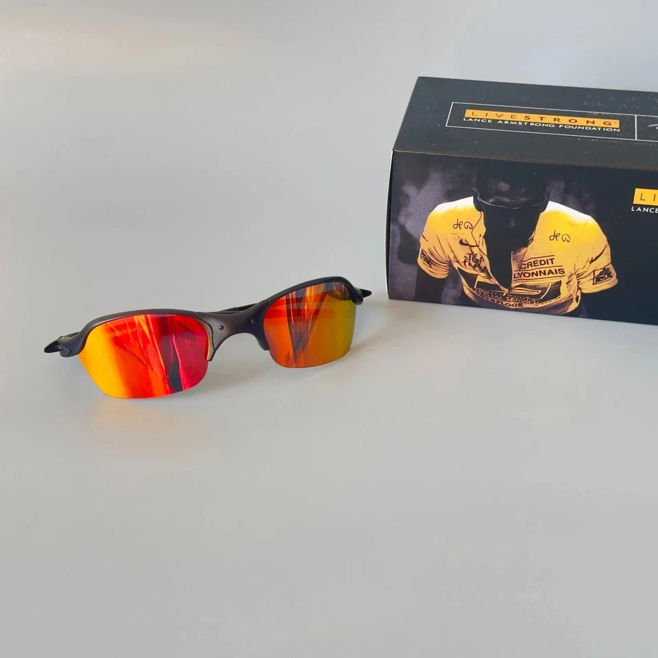 Oakley Romeo 2 Sunglasses Metal Frame Red Lens Made In USA