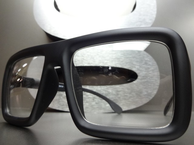 Mens Women OVERSIZE VINTAGE RETRO Clear Lens EYE GLASSES Large Matte Black Frame
