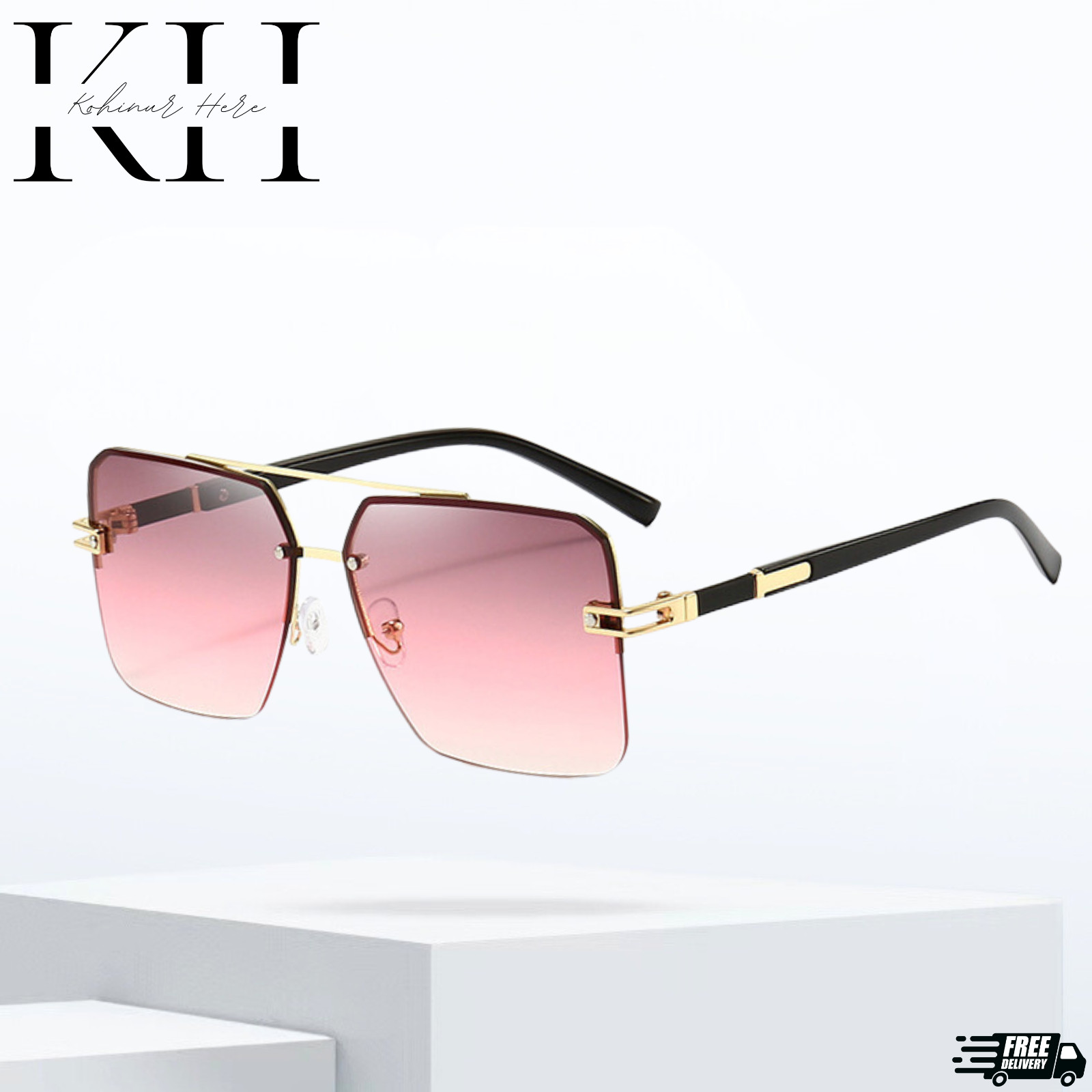 Men’s Sunglasses Designer Square Classic Gold Frame Shades Metal Fashion Hip Hop