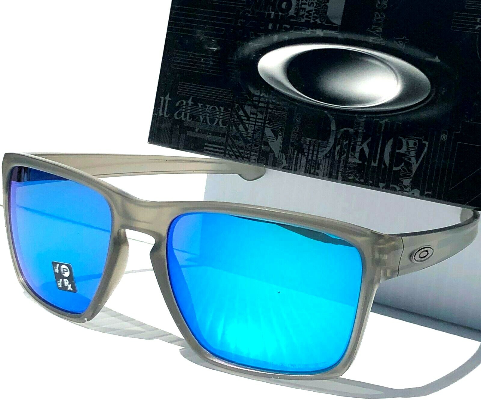 NEW* Oakley SLIVER XL Matte Grey Ink POLARIZED Sapphire Iridium Sunglass 9341-03