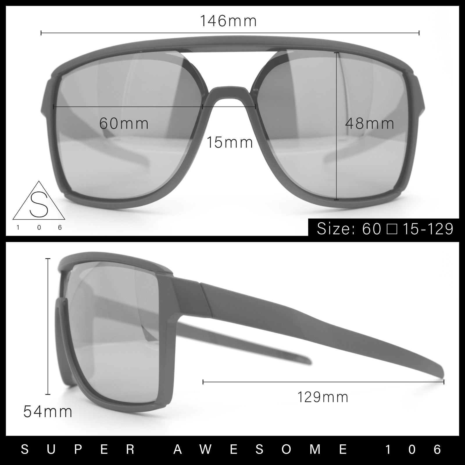 Mens Wrap Arm Oversized Sport Rectangle Mirror Lens Plastic Sunglasses