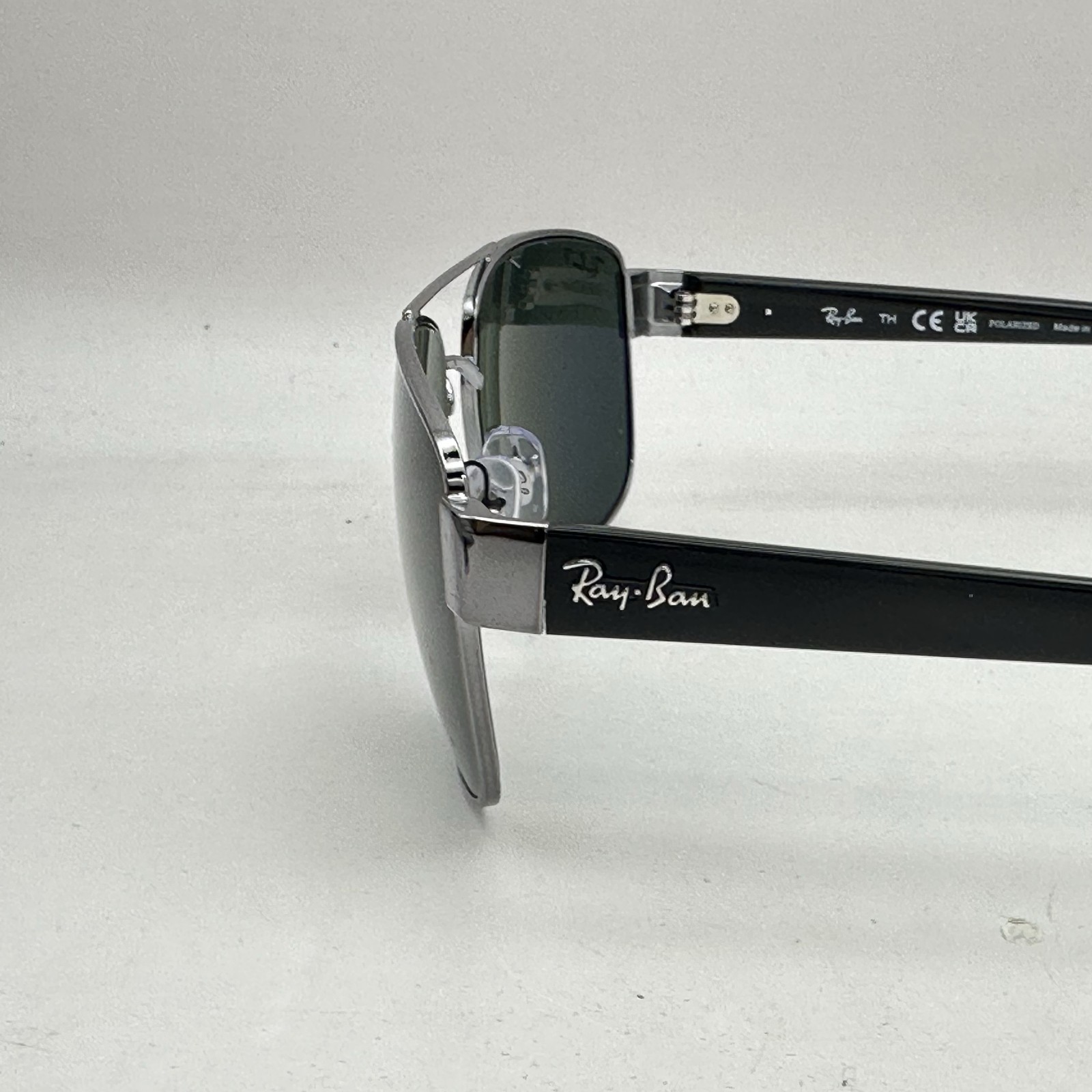 Ray Ban Mens Irregular Aviator Polarized Sunglasses RB3663 Gunmetal/Green
