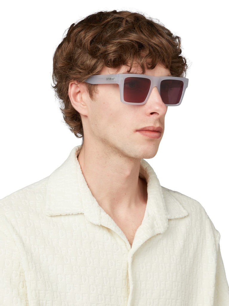 OFF WHITE OERI109 UNISEX SUNGLASSES Grey/Burgundy comes with branded box&pouch