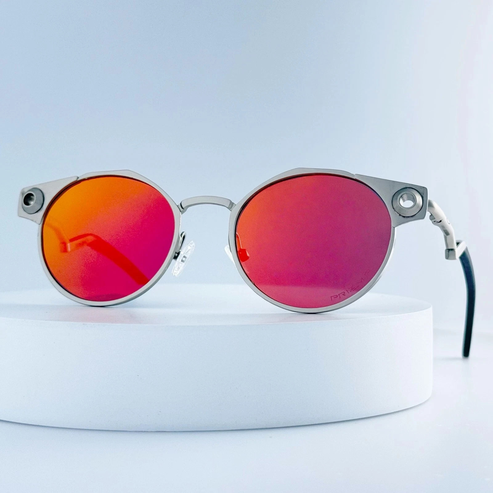 Oakley Deadbolt OO6046 Satin Chrome Fire Iridium Titanium SunglassesIN BOX
