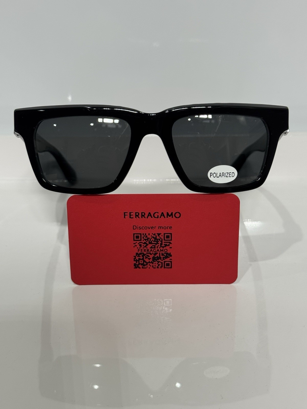 1of1 Salvatore Ferragamo SF2995 Black Chunky Acetate custom Polarized Sunglasses