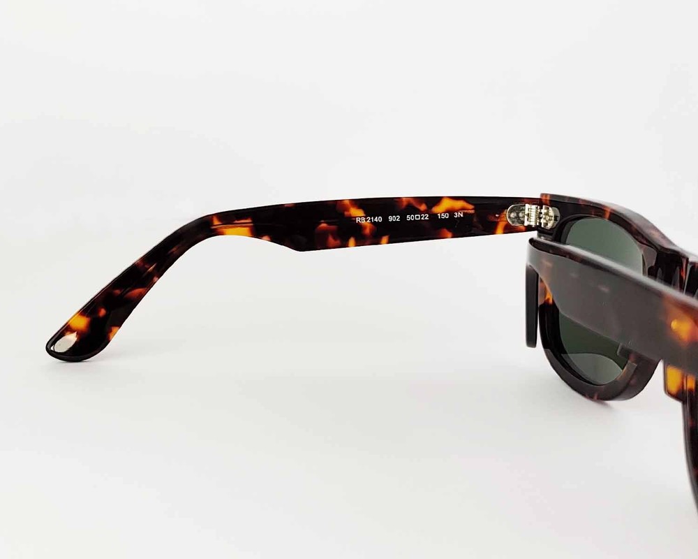 Ray-Ban RB2140 Original Wayfarer Classic Tortoise Frame Green Lens Unisex 50mm