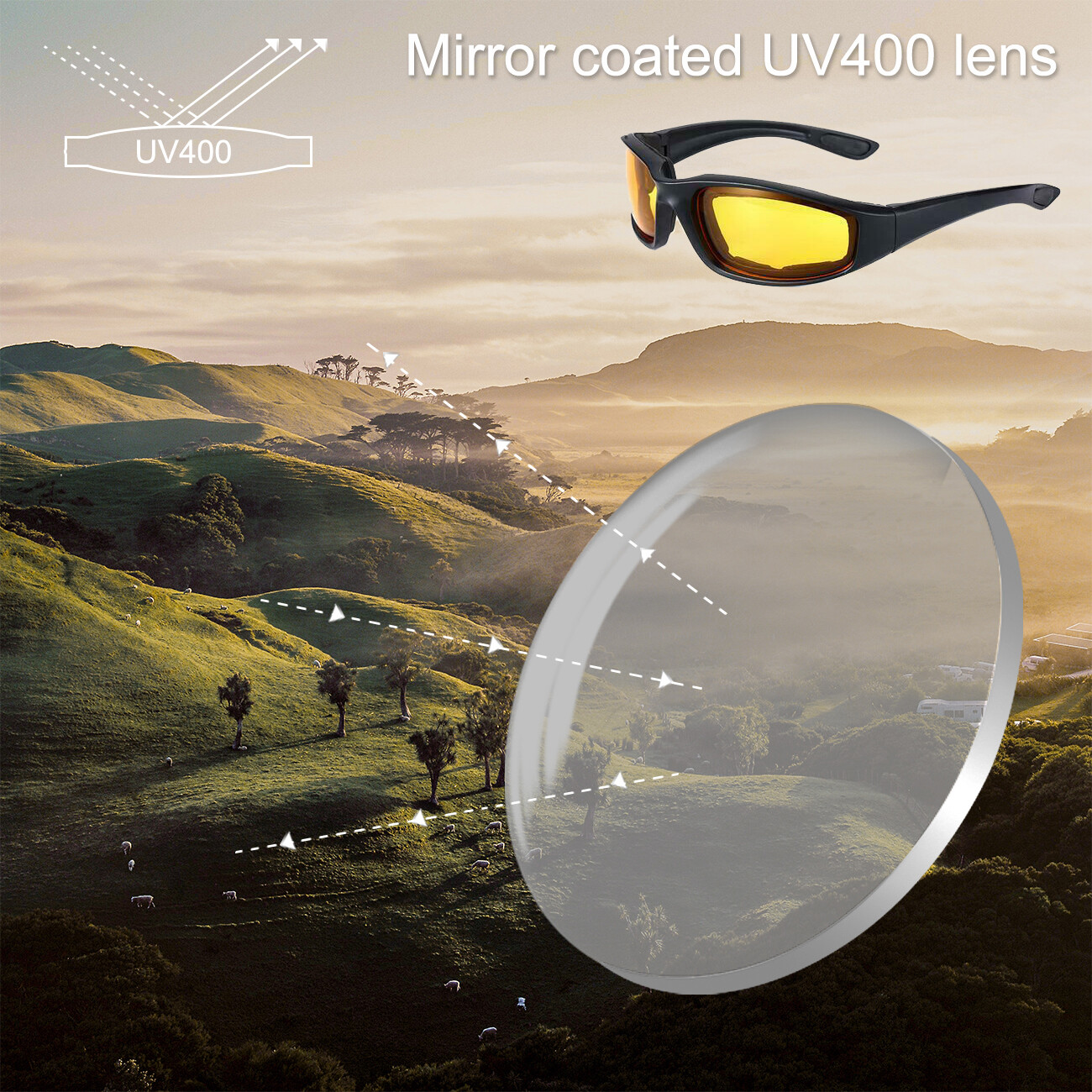 3x Motorcycle Riding Glasses Wind Resistant Bike Goggles UV Protection NEW HOT