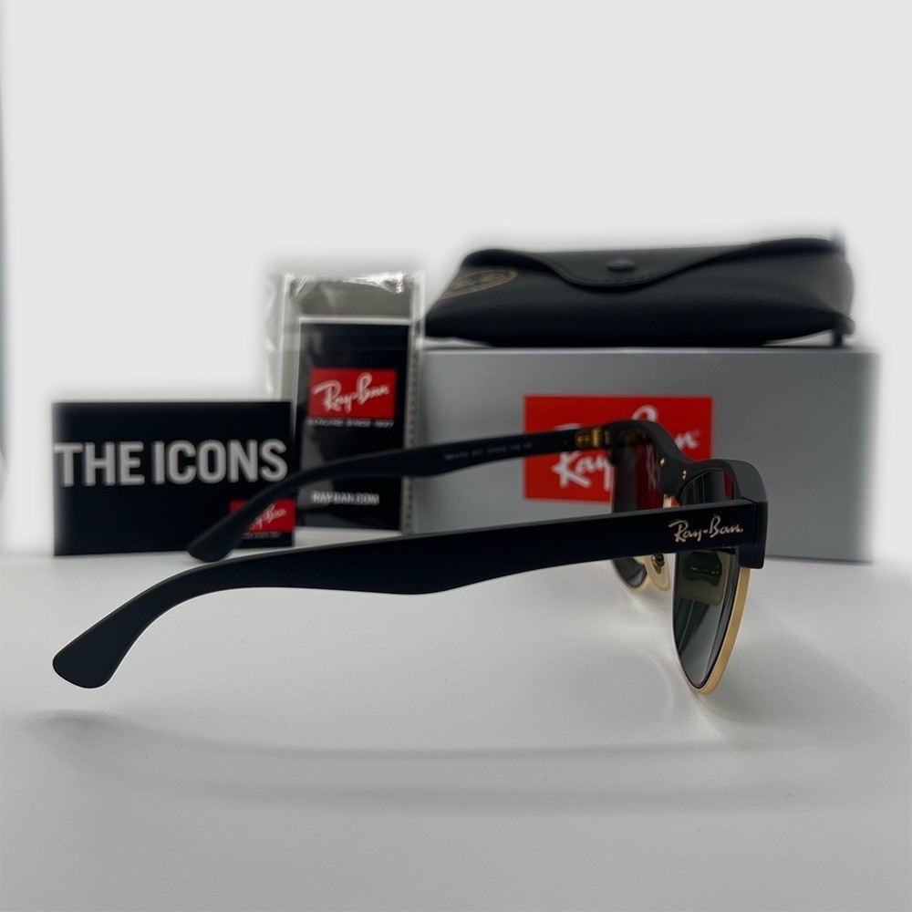 Ray-Ban RB4175 Clubmaster Oversized Square Sunglasses Black Green G-15 56mm