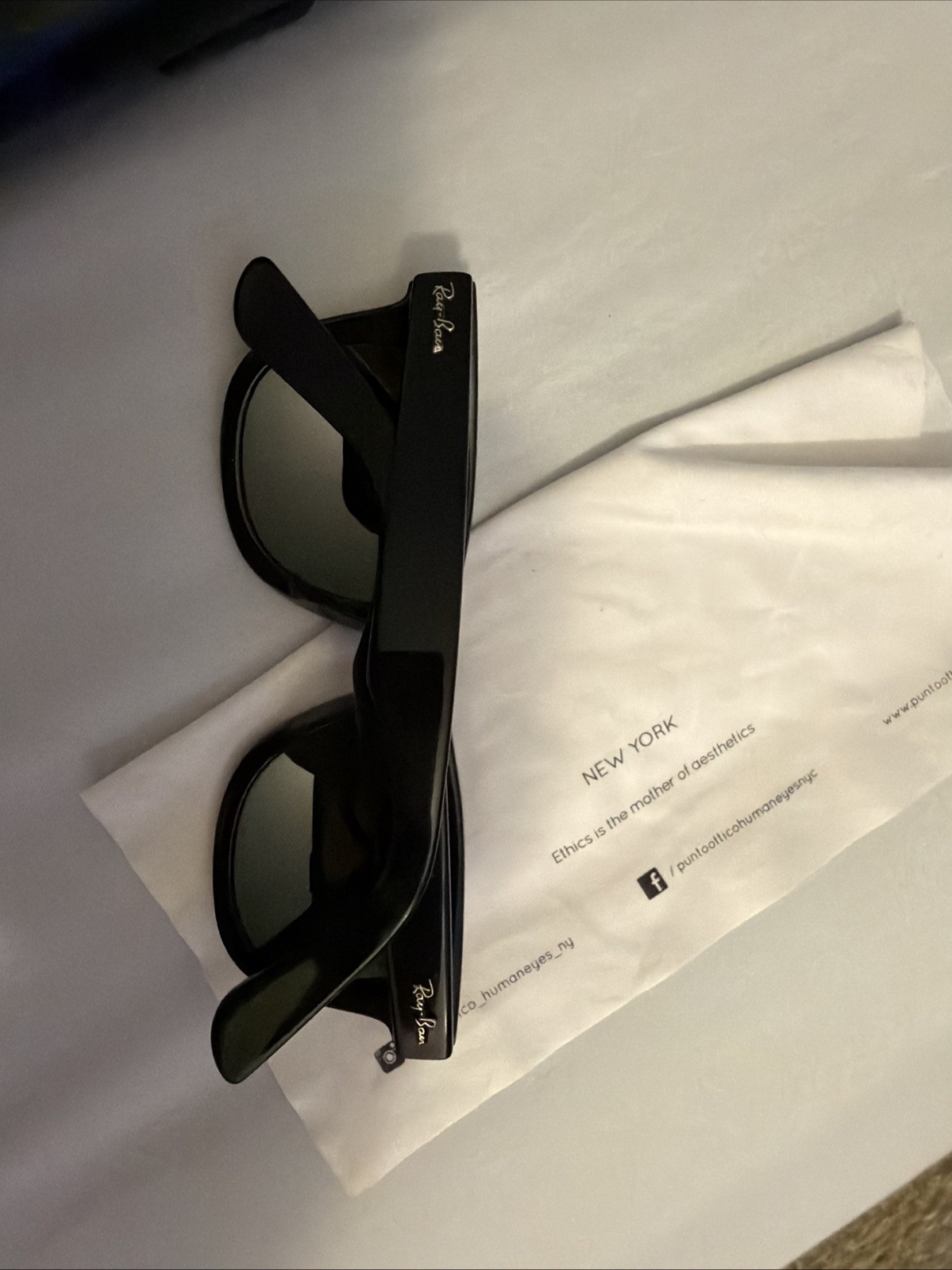 Ray-Ban Original Wayfarer Classic RB2140 901 50-22 Sunglasses Black G-15-USED