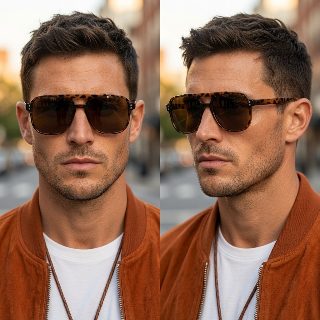 Sunglasses Oceanic Blue Lens Men Shades Elegant Retro Stylish Fashion Hip Hop