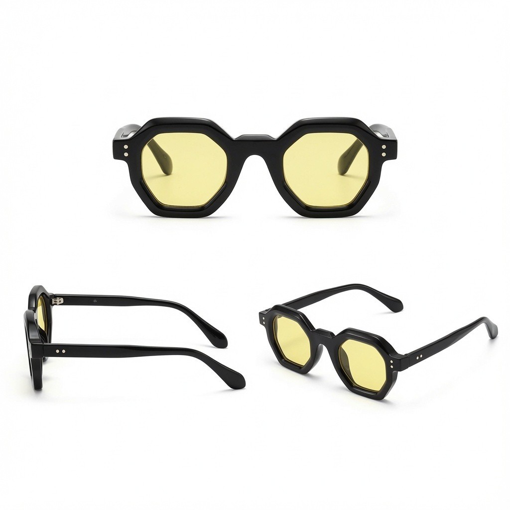 Men Sunglasses Chunky Geometric Eyewear Offers Unique Retro Fashion Style Classy