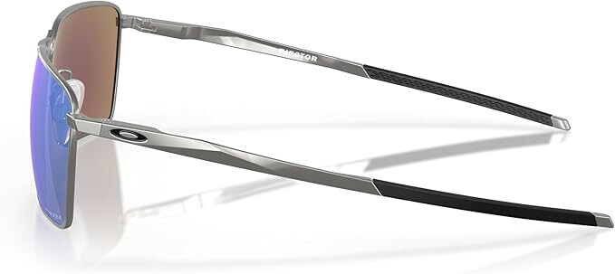 Oakley Men’s OO4142 Ejector Rectangular Sunglasses, Satin Chrome/Prizm Sapphire