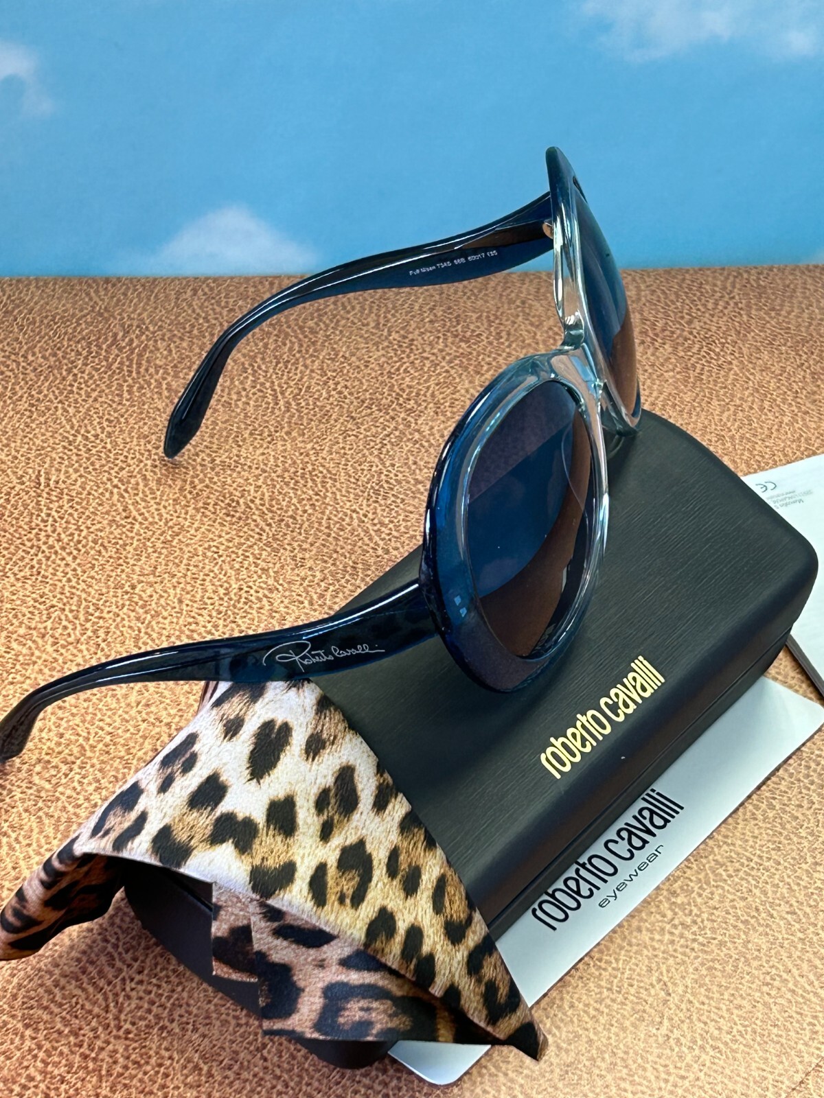 NEW Roberto Cavalli RC734S 86B Full Moon Blue Gradient Sunglasses 60-17-135mm