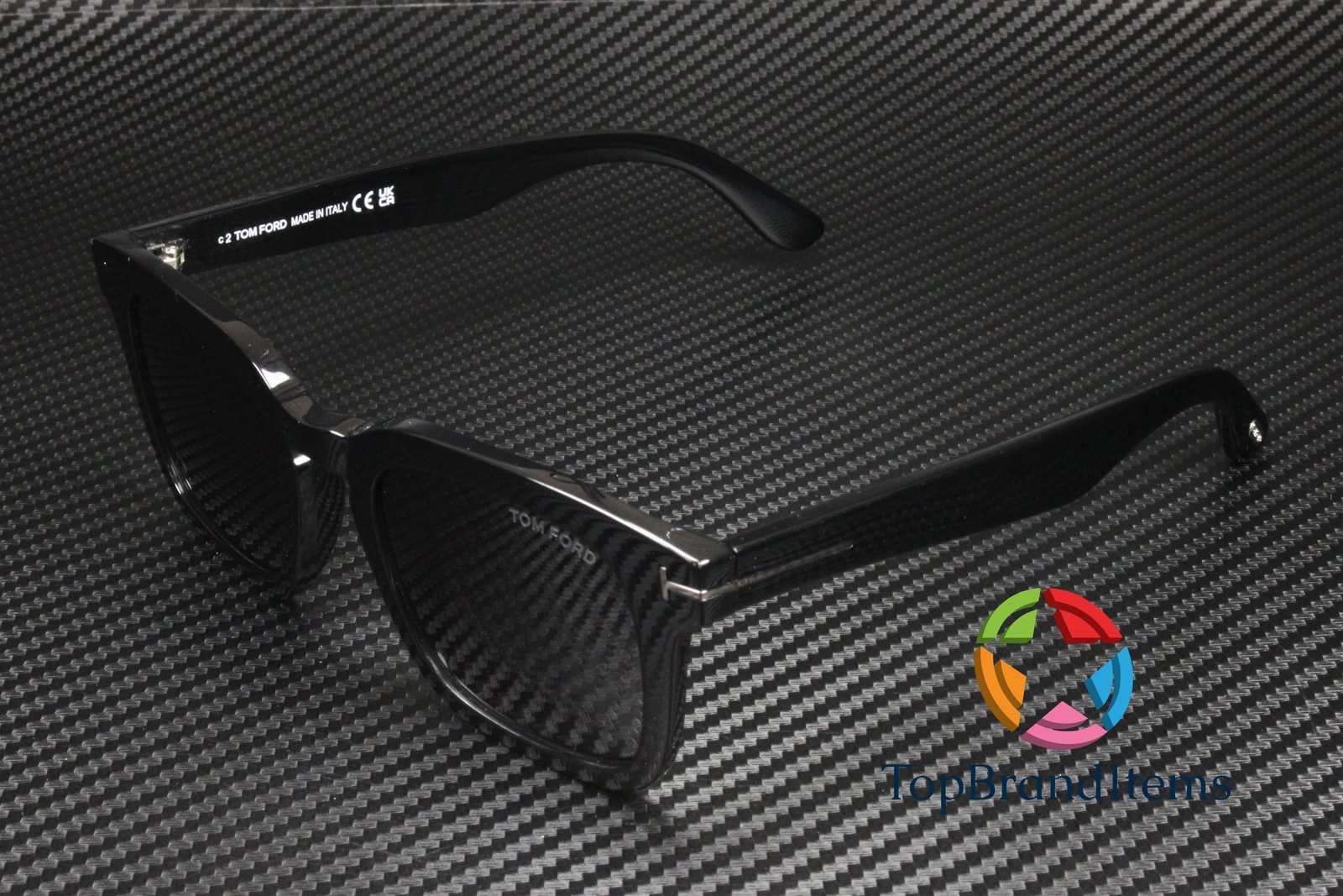 TOM FORD Dax FT0751-N 01A Shiny Black Smoke Plastic 50 mm Men’s Sunglasses