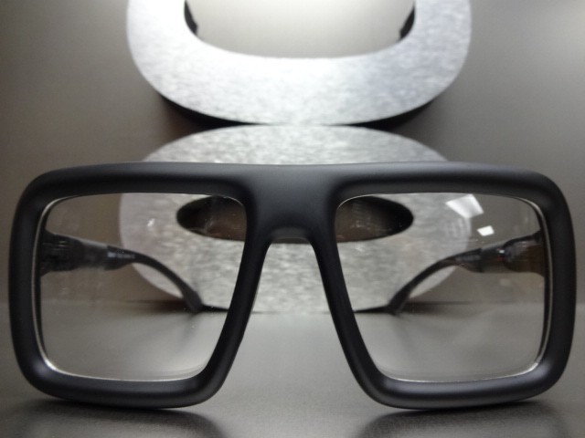 Mens Women OVERSIZE VINTAGE RETRO Clear Lens EYE GLASSES Large Matte Black Frame