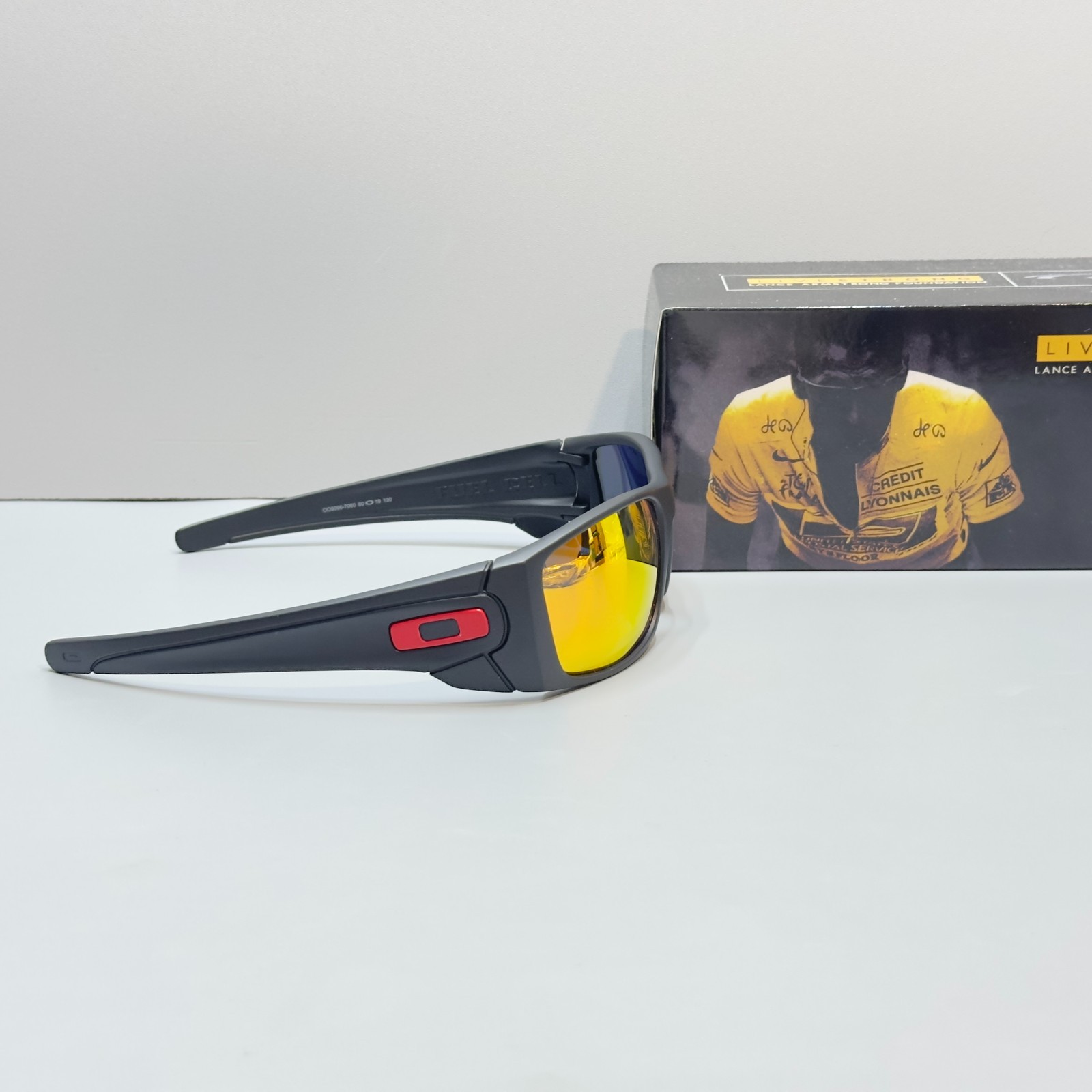 Oakley Fuel Cell OO9096 Matte Black Frame Prizm Ruby Sunglasses Red Icon W/ Box