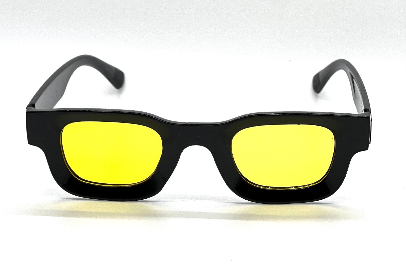 Men’s Sunglasses Square UV 400 Protection Black Frame Blue Lens Rapper Luxury