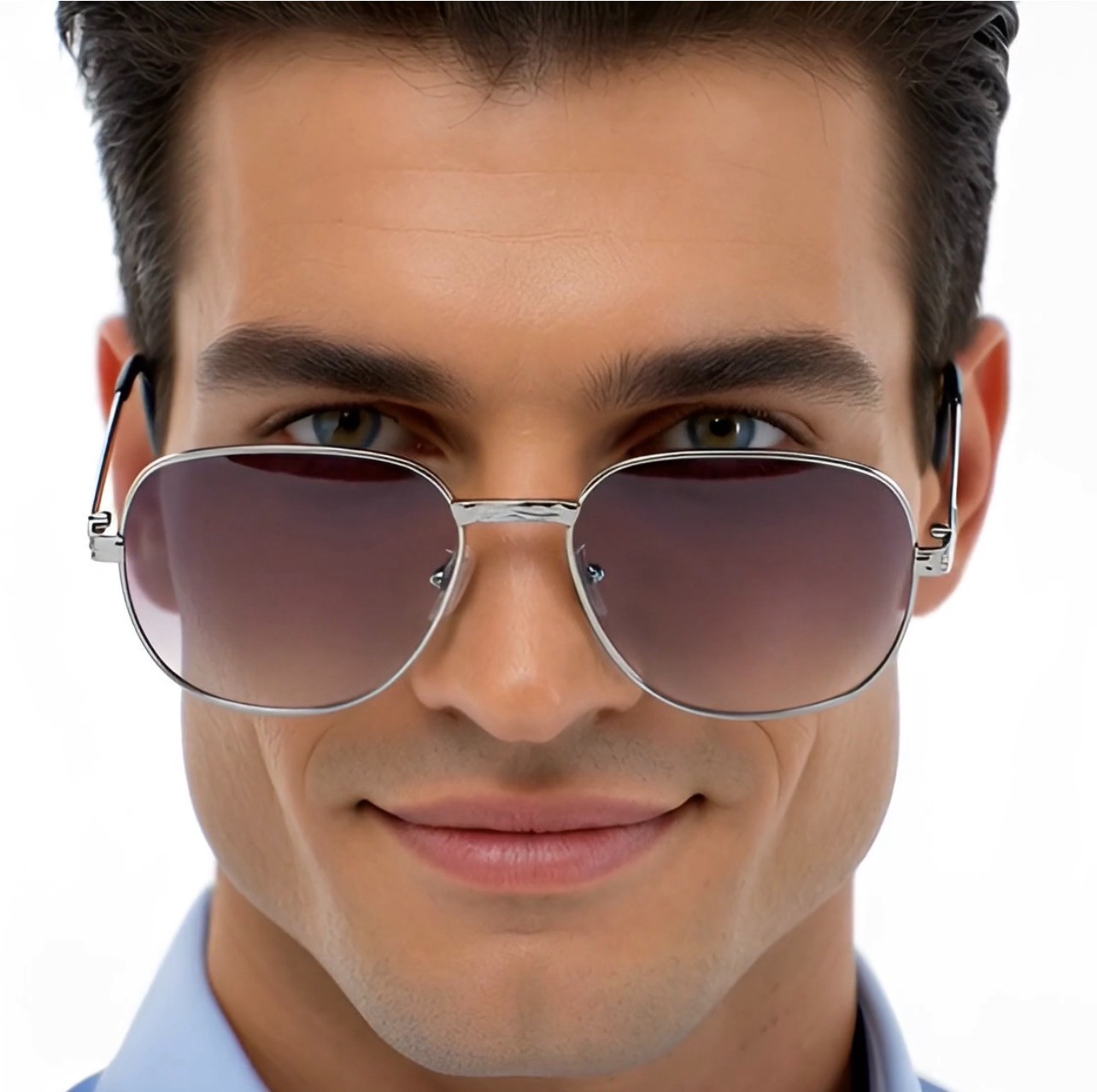 Sunglasses Men Fashion Retro Style Square Gold Frame Classic Designer Pilot 2026