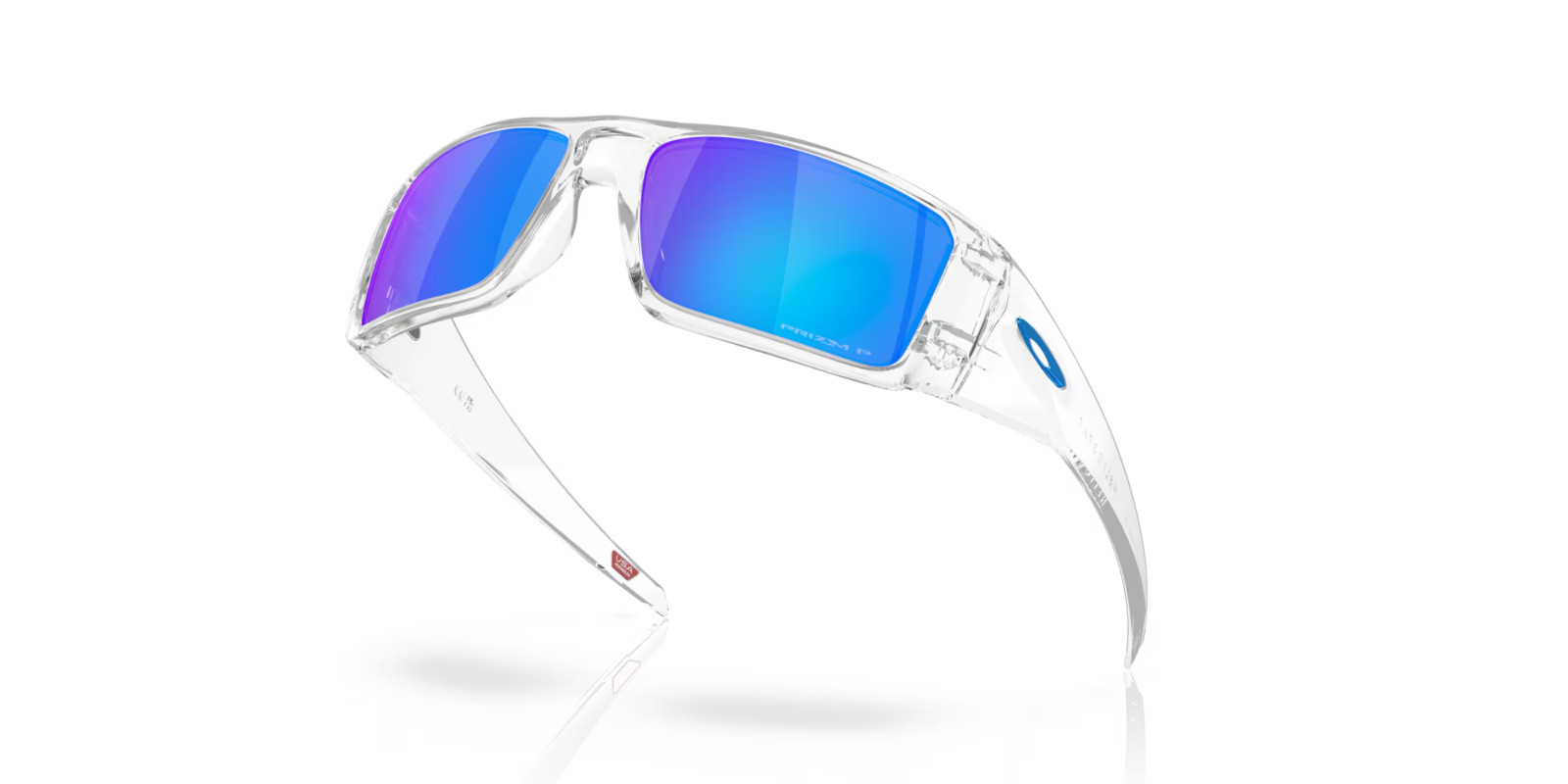 Oakley Sunglasses HELIOSTAT OO9231-0761 Clear Frame / PRIZM Sapphire POLARIZED