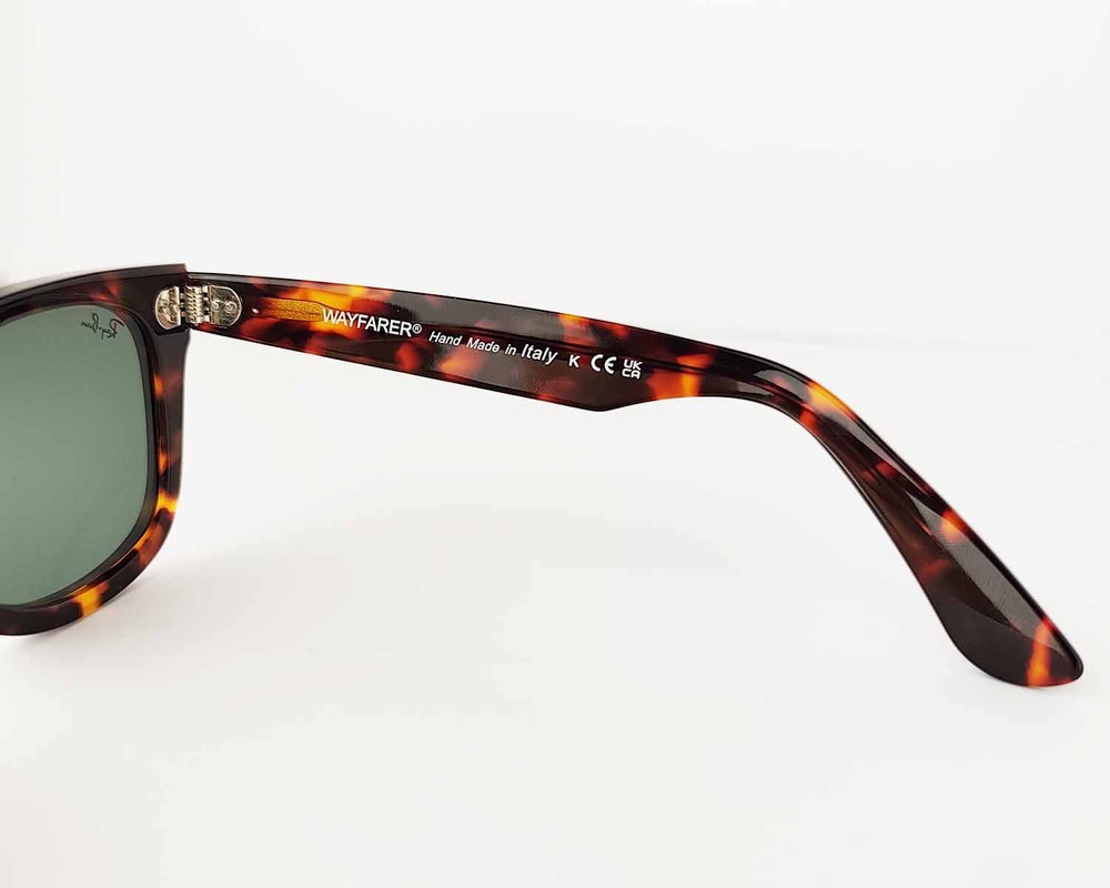 Ray-Ban RB2140 Original Wayfarer Classic Tortoise Frame Green Lens Unisex 50mm