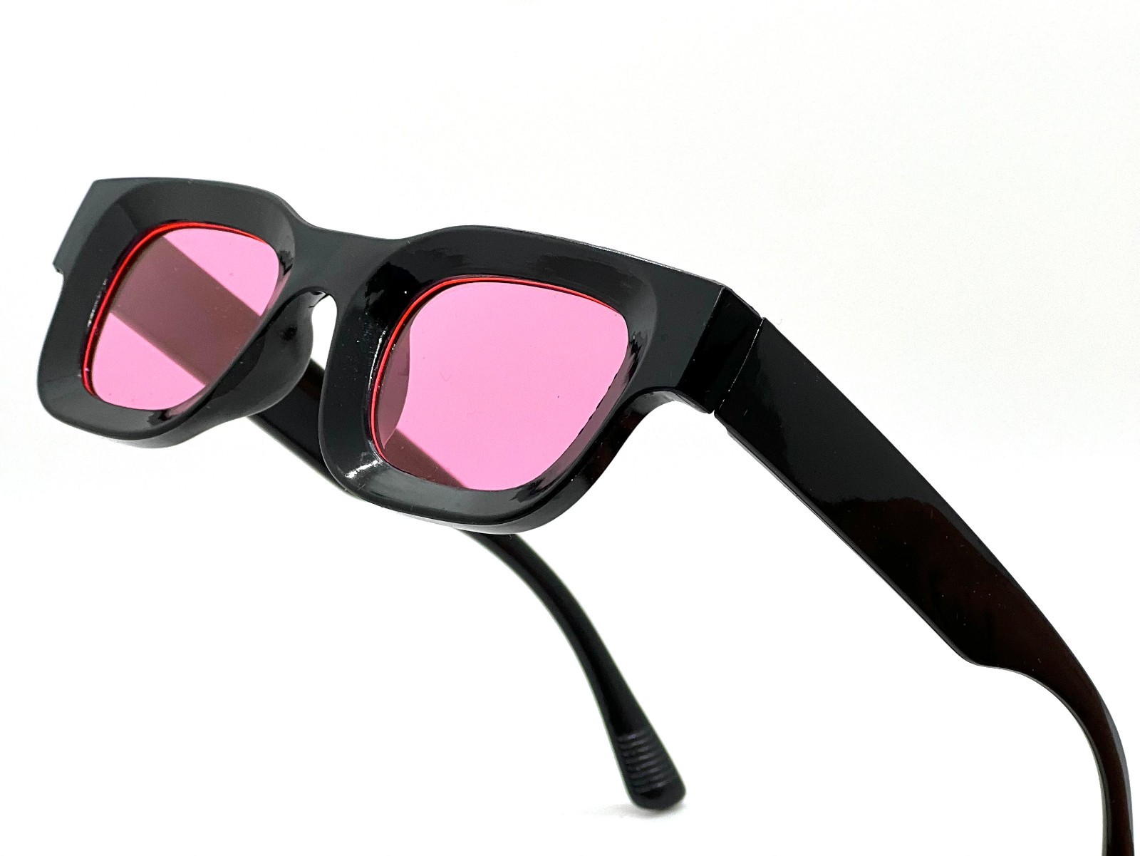 Men’s Sunglasses Square UV 400 Protection Black Frame Blue Lens Rapper Luxury
