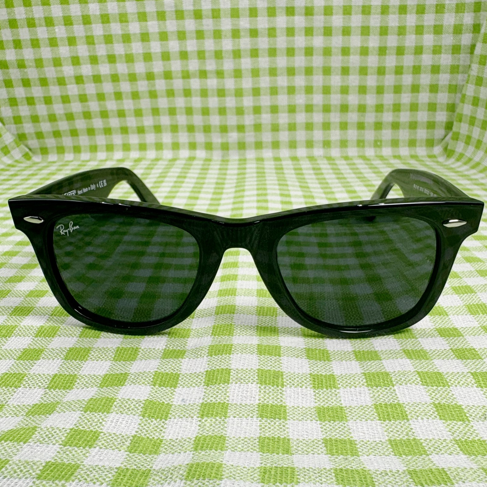 Ray-Ban Sunglasses RB2140 901 Original Wayfarer Black Frame Green Lenses 50mm